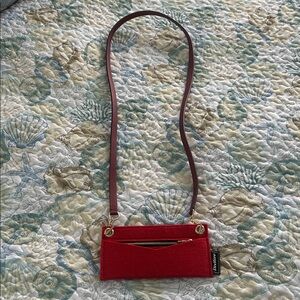 Slim Red Crossbody long Wallet conversion kit.